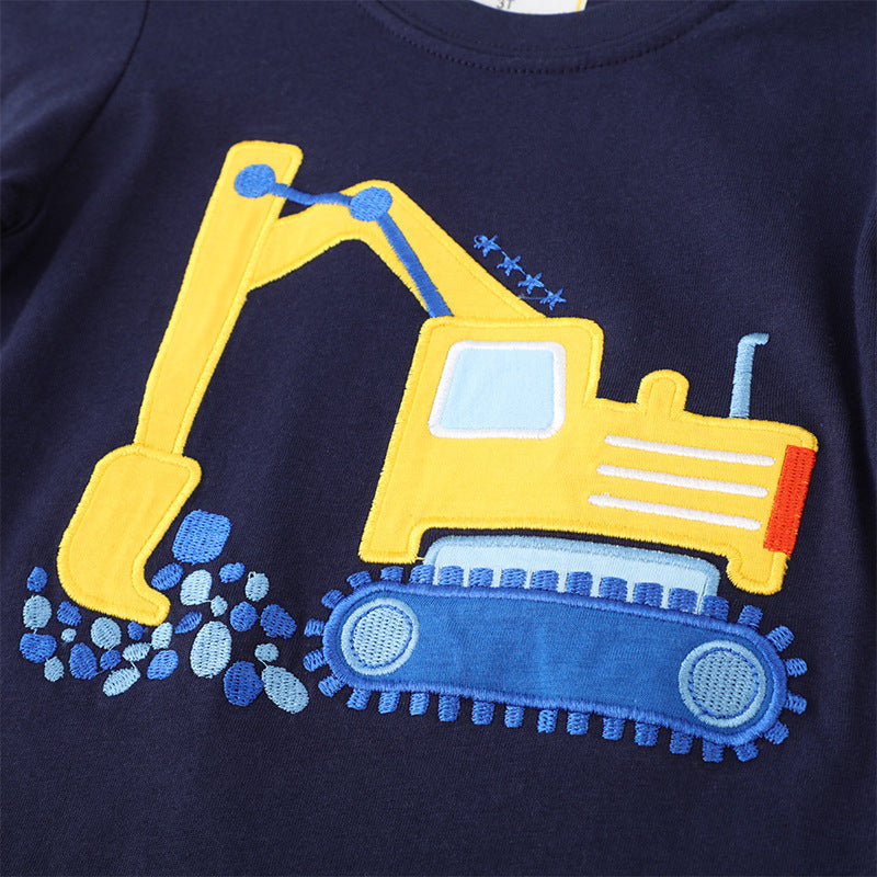 Kids Long Sleeve T-Shirt Cartoon Design Soft Cotton Casual Wear