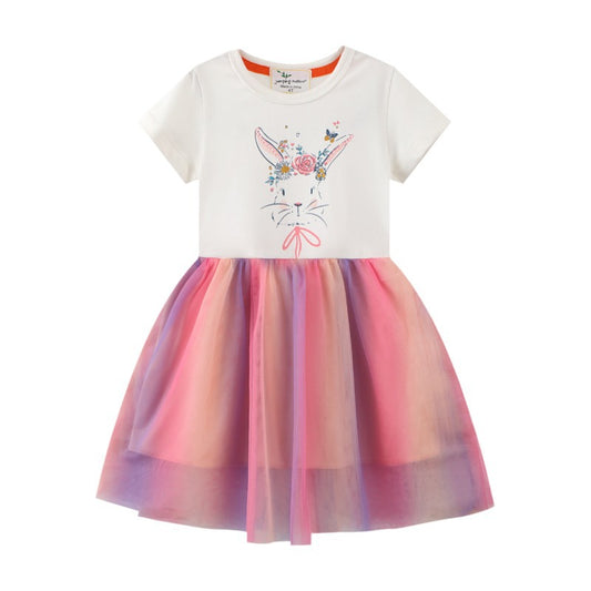 Girls' Princess Dress Summer Cotton Sleeves Party Dress