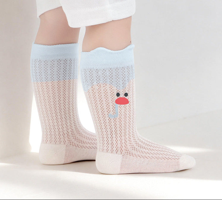 Cartoon Baby Socks Breathable Cotton Mid-Calf Socks