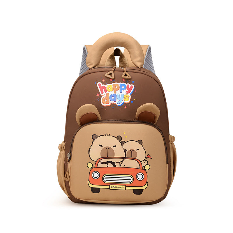 Capybara Children’s Backpack Cute Cartoon Design Breathable Large Capacity