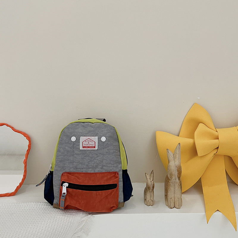 Kids Canvas Backpack Casual Lightweight Double Shoulder Bag