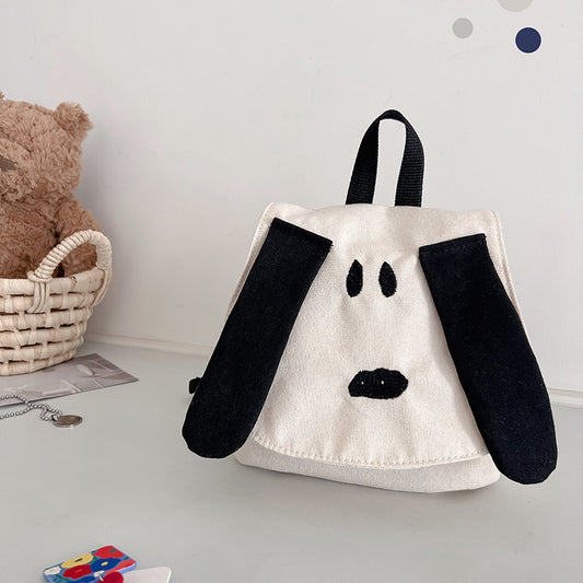 Cute Dog Design Kids Backpack Durable Canvas Daypack