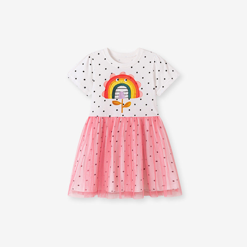 Adorable Summer Cotton Tulle Dress for Girls