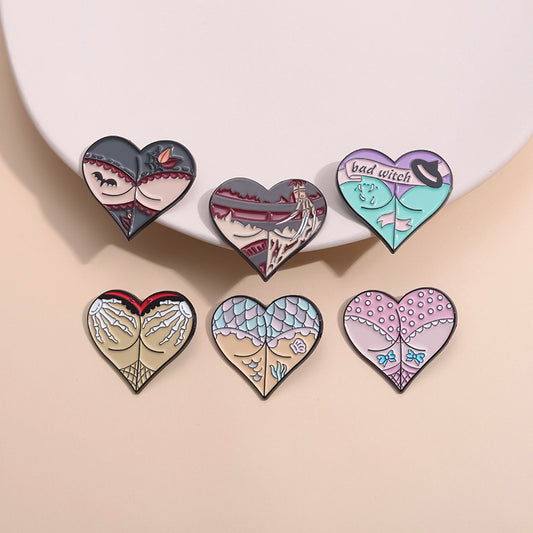 Trendy Heart Brooch Fashion Accessory