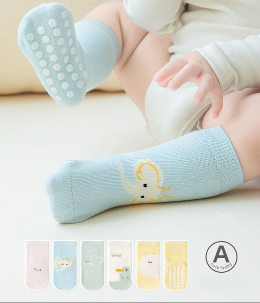 Cartoon Non-Slip Baby Socks Mid-Calf Comfy Indoor Socks