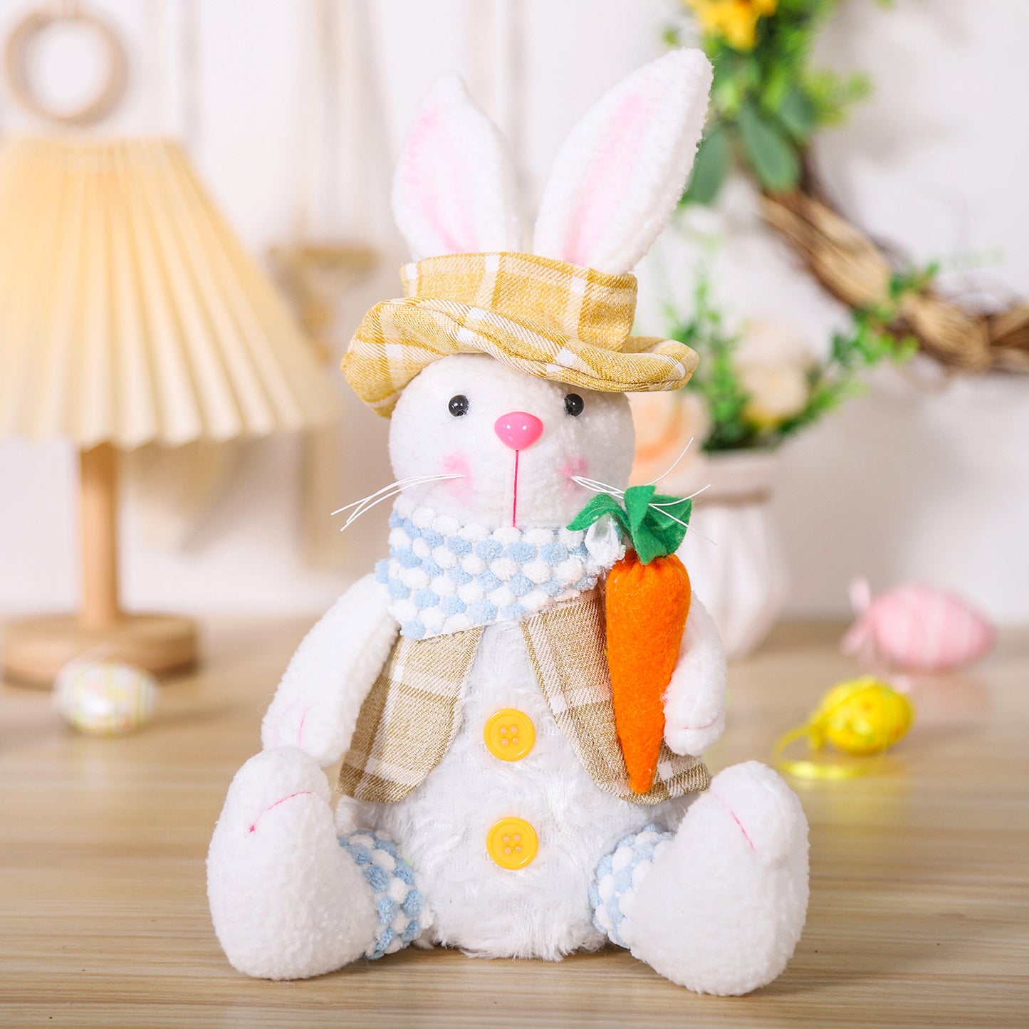 Cute Easter Bunny Doll with Carrot Prop for Holiday Parties