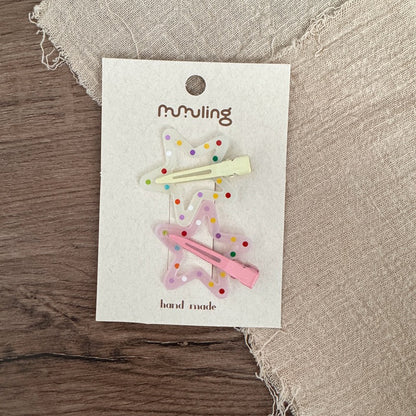 Colorful Star and Flower Hair Clips for Kids