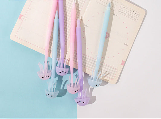 Gel Pen Jellyfish Spinner Silicone Grip 0.35mm Erasable