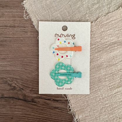 Colorful Star and Flower Hair Clips for Kids