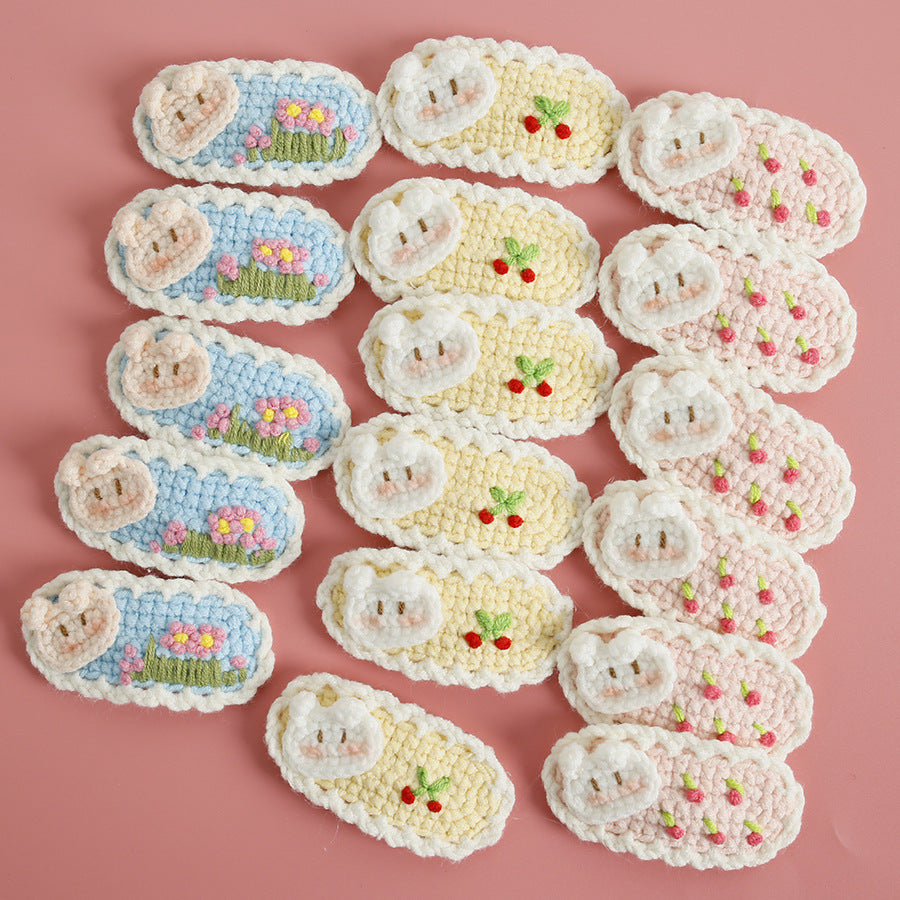 Sweet Handmade Crochet Bunny Hair Clip Cartoon Style Hair Accessory