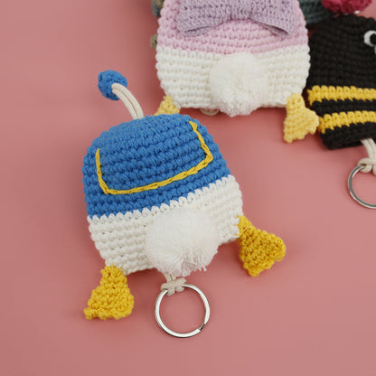 Handcrafted Cartoon Key Pouch Cute Duck Butt Knitted Key Holder