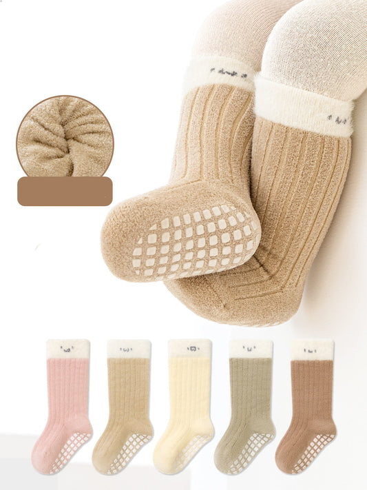 Warm Anti-Slip Coral Fleece Baby Floor Socks
