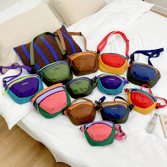 Colorful Mini Shoulder Bag for Kids with Letter Print