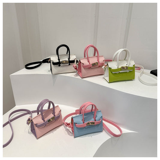 Trendy Color Block Mini Crossbody Bag for Kids