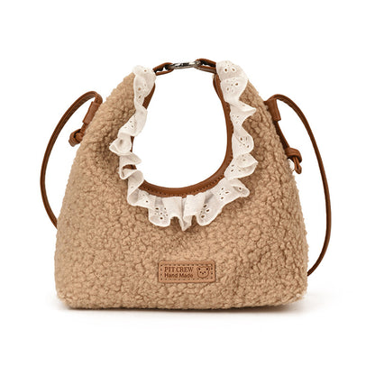 Trendy Solid Color Lace Toddler Handbag