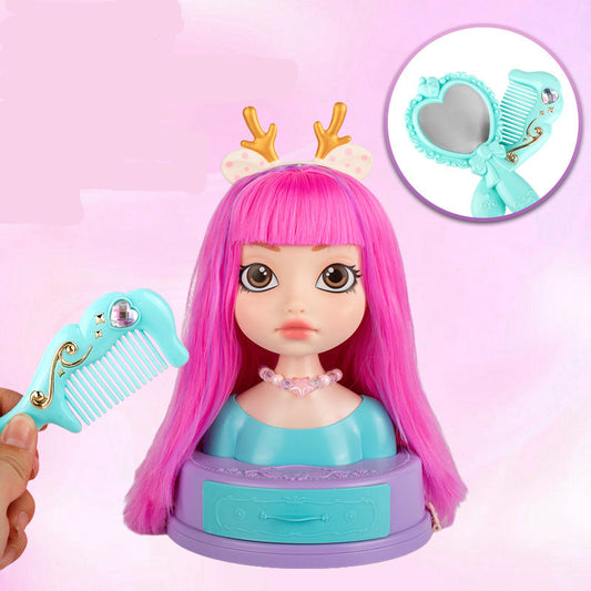 Pretty Makeup Doll Head Playset for Kids