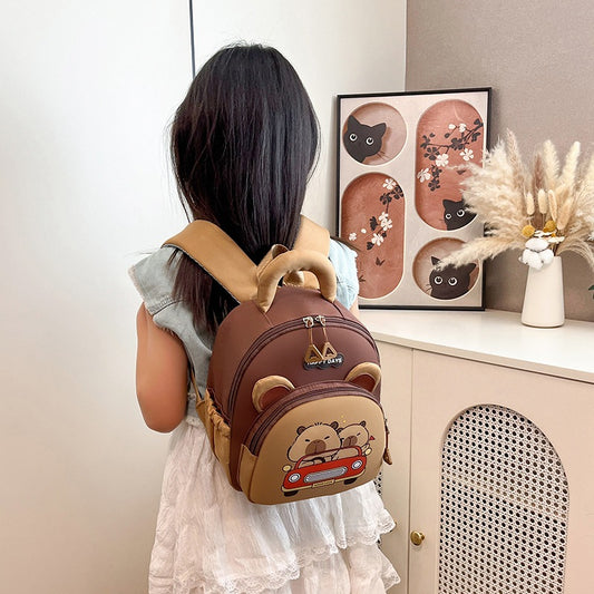 Capybara Children’s Backpack Cute Cartoon Design Breathable Large Capacity