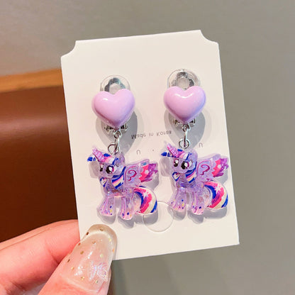 Cute Cartoon Bear Clip-On Earrings for Kids
