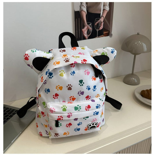 Cute Cartoon Animal Backpack Stylish Leopard Print Kids Backpack