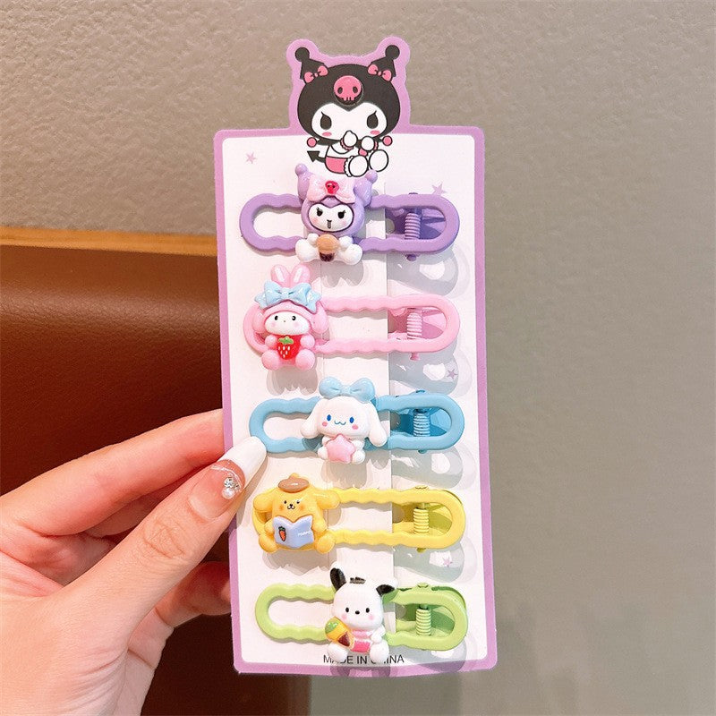Cute Cartoon Dopamine Hair Clips for Girls - Princess Series Hair Accessories