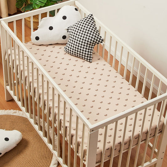 Cotton Crinkled Baby Crib Sheet Soft Breathable Bed Cover