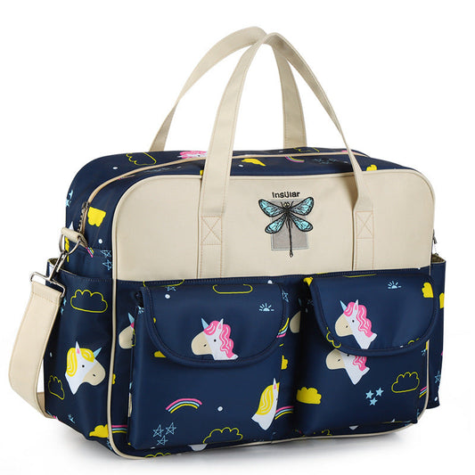 Spacious Nylon Printed Mommy Bag Multi-Functional Diaper Tote