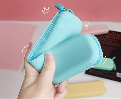 Silicone Pencil Case Pastel Minimalist For Kids