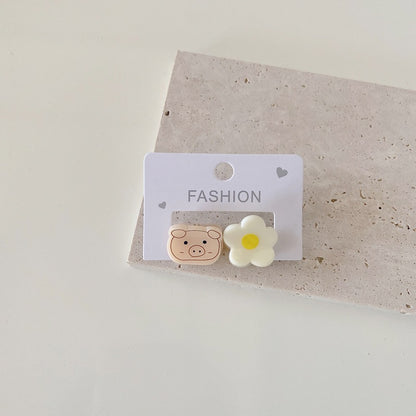 Set of 2 Cute Cartoon Flower Hair Clips for Kids