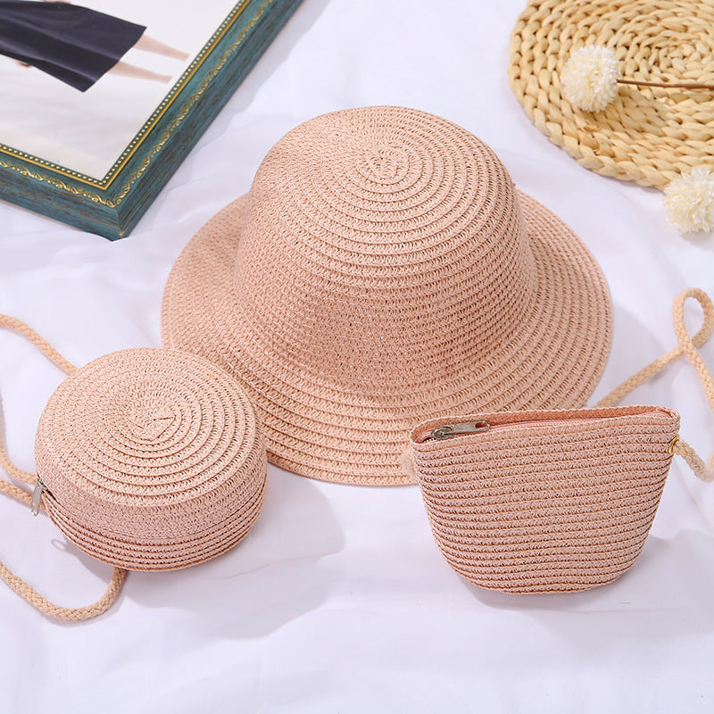 Cute Woven Kids Bag Set with Hats for Boys and Girls