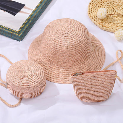 Cute Woven Kids Bag Set with Hats for Boys and Girls