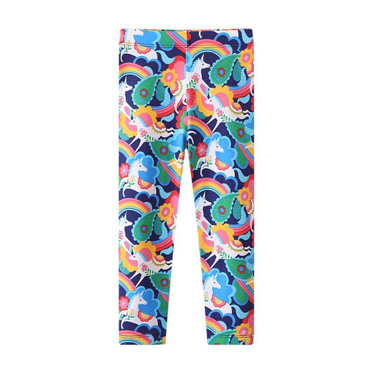 Cartoon Unicorn Print Girls Leggings Cotton Spring/Fall