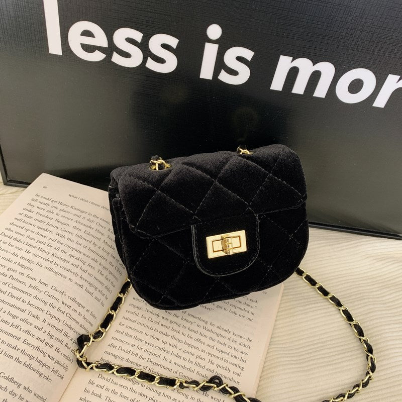 Trendy Velvet Mini Crossbody Bag for Kids
