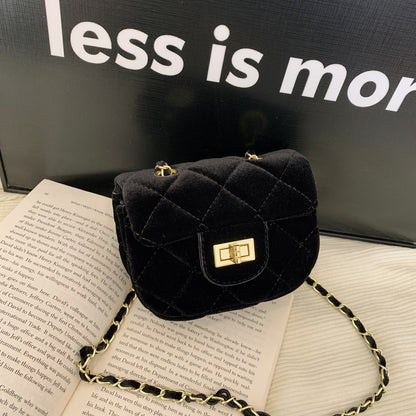 Trendy Velvet Mini Crossbody Bag for Kids