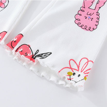 Trendy Girls' Flared Leggings Comfortable Knit Pants
