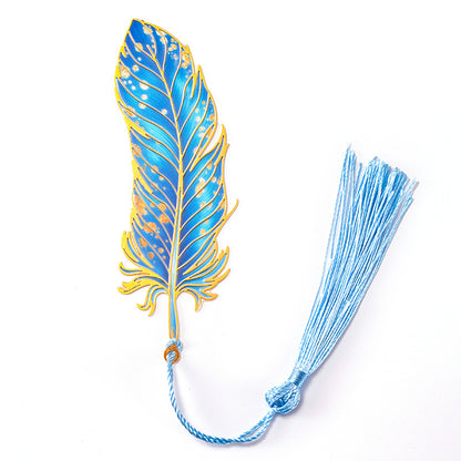 Peacock Feather Bookmark Hollow Cutout Metal Gift