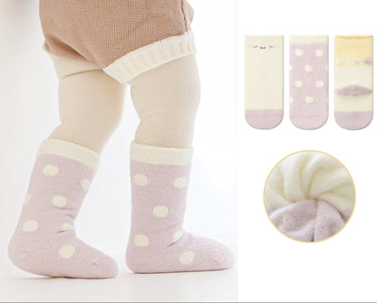 Warm Cozy Striped Children's Socks Comfortable Mid-Calf Socks