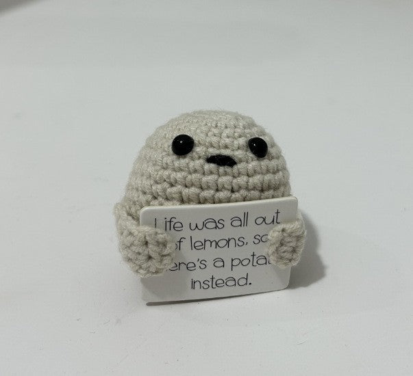 Handmade Positive Energy Potato Plush Toy with Quirky Expressions