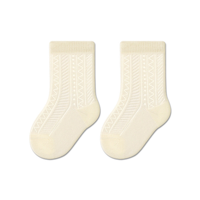 Baby Cotton Socks Breathable Mid-Calf Socks for Boys and Girls