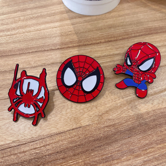 Marvel Spider-Man Cartoon Metal Badges Cute Accessories for Bags