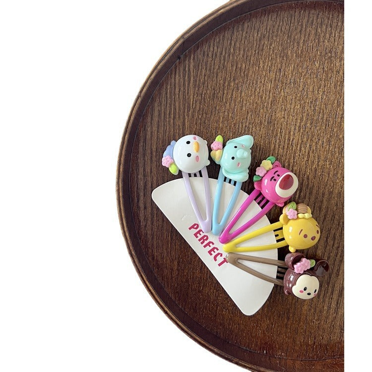 5-Pack Cute Cartoon Hair Clips for Kids