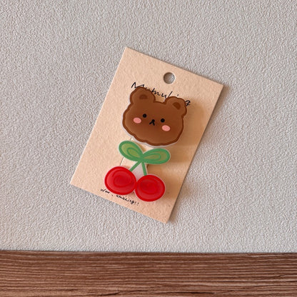 Cartoon Acrylic Hair Clips for Kids - Cute Animal Designs