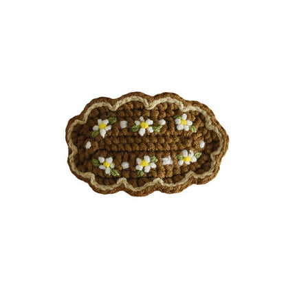 Floral Embroidered Hair Clips Handmade Yarn Accessories for Women