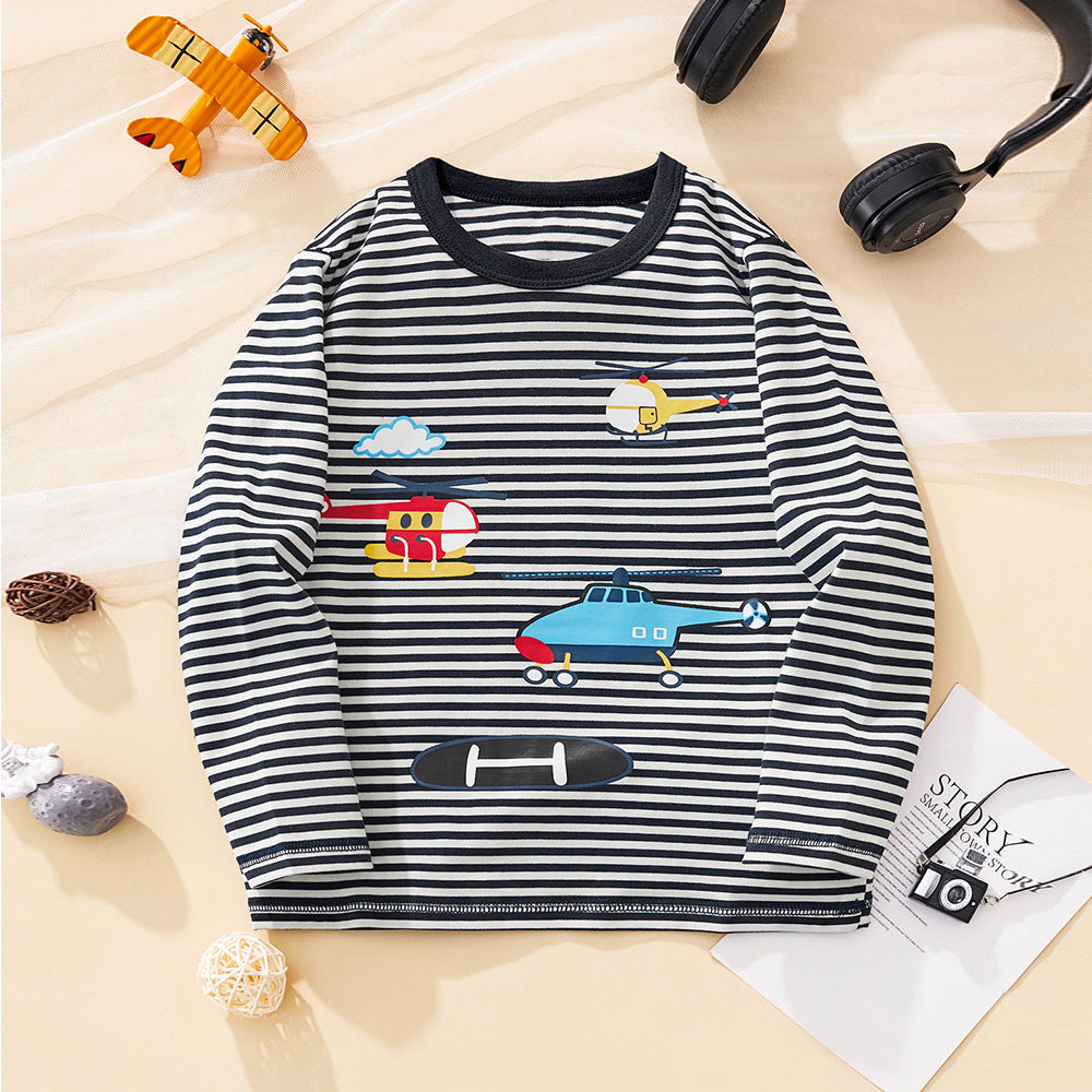 Striped Cotton Long Sleeve T-Shirt for Boys