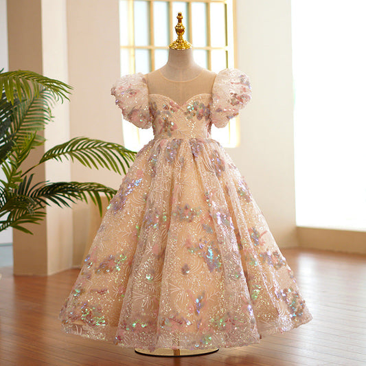 Girls' Tulle Princess Dress for Weddings and Performances
