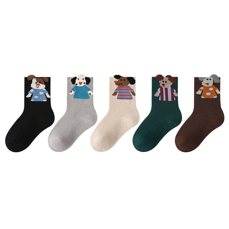 Kids Socks Animal Terry Cozy Warm Home Wear