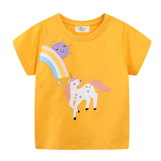 Girls Cartoon T-Shirt Casual Cotton Top