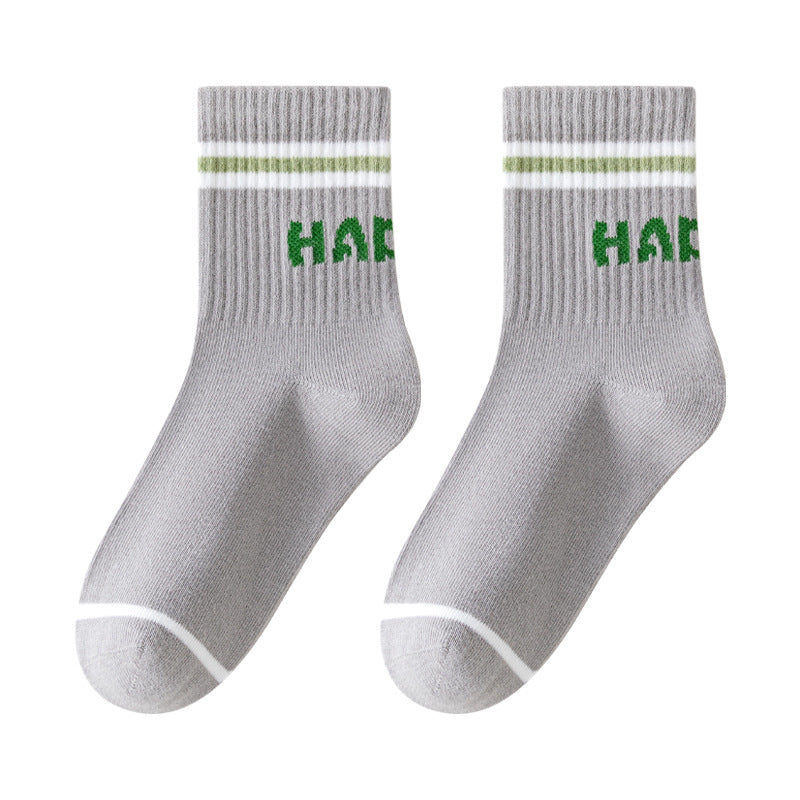 Color Block Cotton Mid-Calf Basketball Socks for Kids