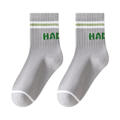 Color Block Cotton Mid-Calf Basketball Socks for Kids