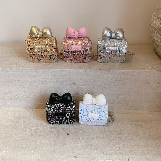 Cute Mini Chain Bag With Bow Design For Kids