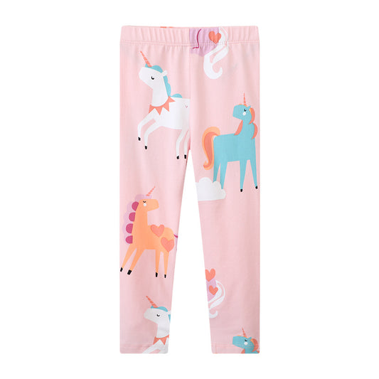 Cartoon Girls Leggings Stretchy Casual Pants